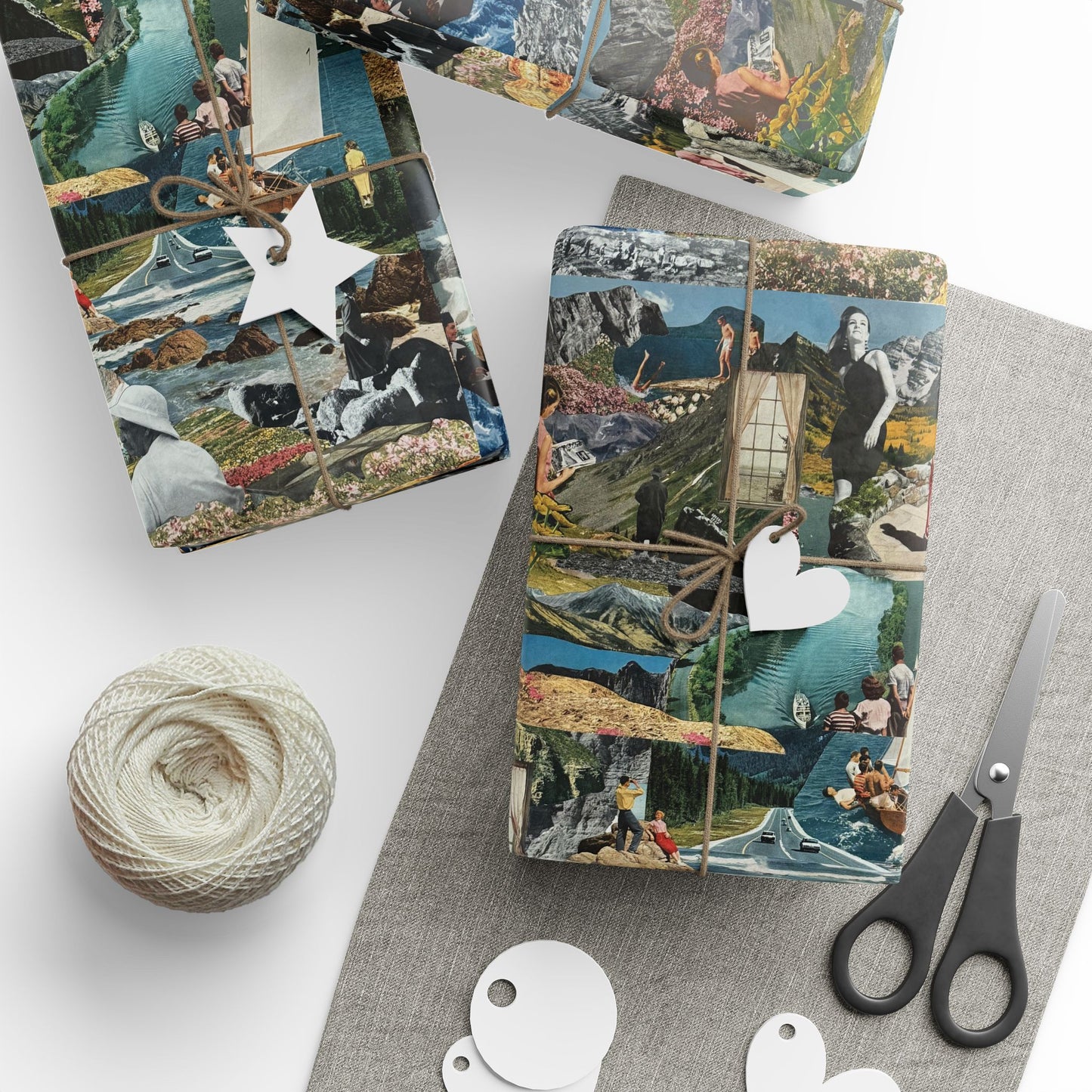 Create Your Own World | Collage Art Wrapping Paper