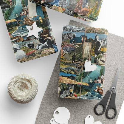 Create Your Own World | Collage Art Wrapping Paper