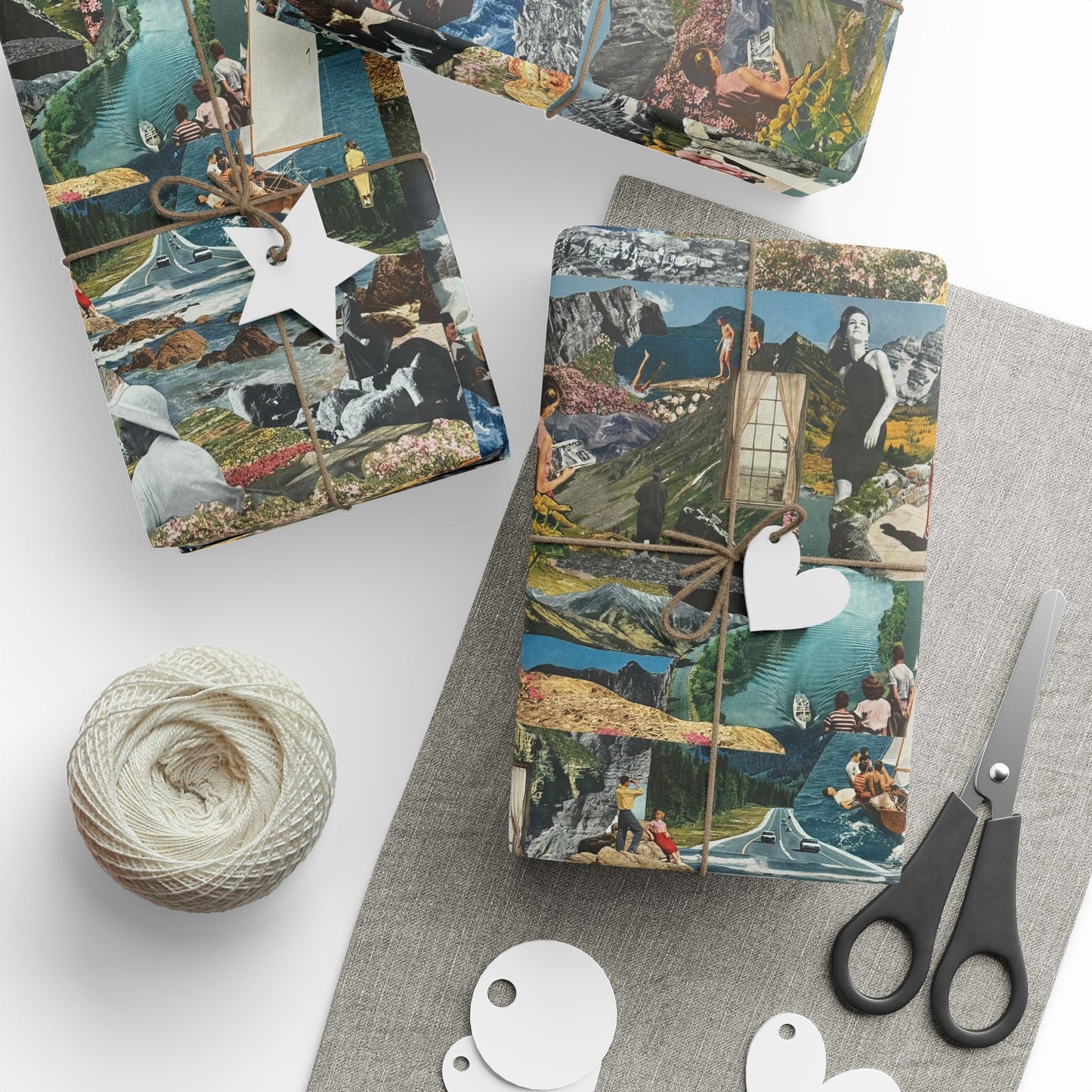 Create Your Own World | Collage Art Wrapping Paper