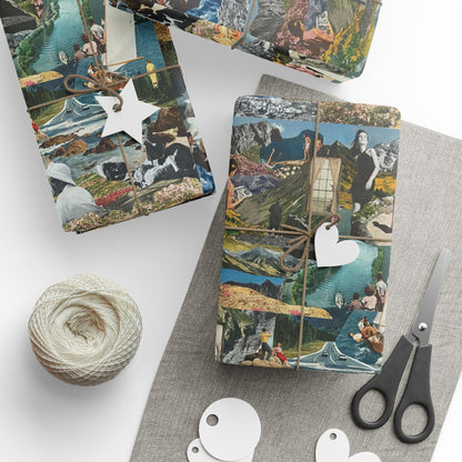 Create Your Own World | Collage Art Wrapping Paper