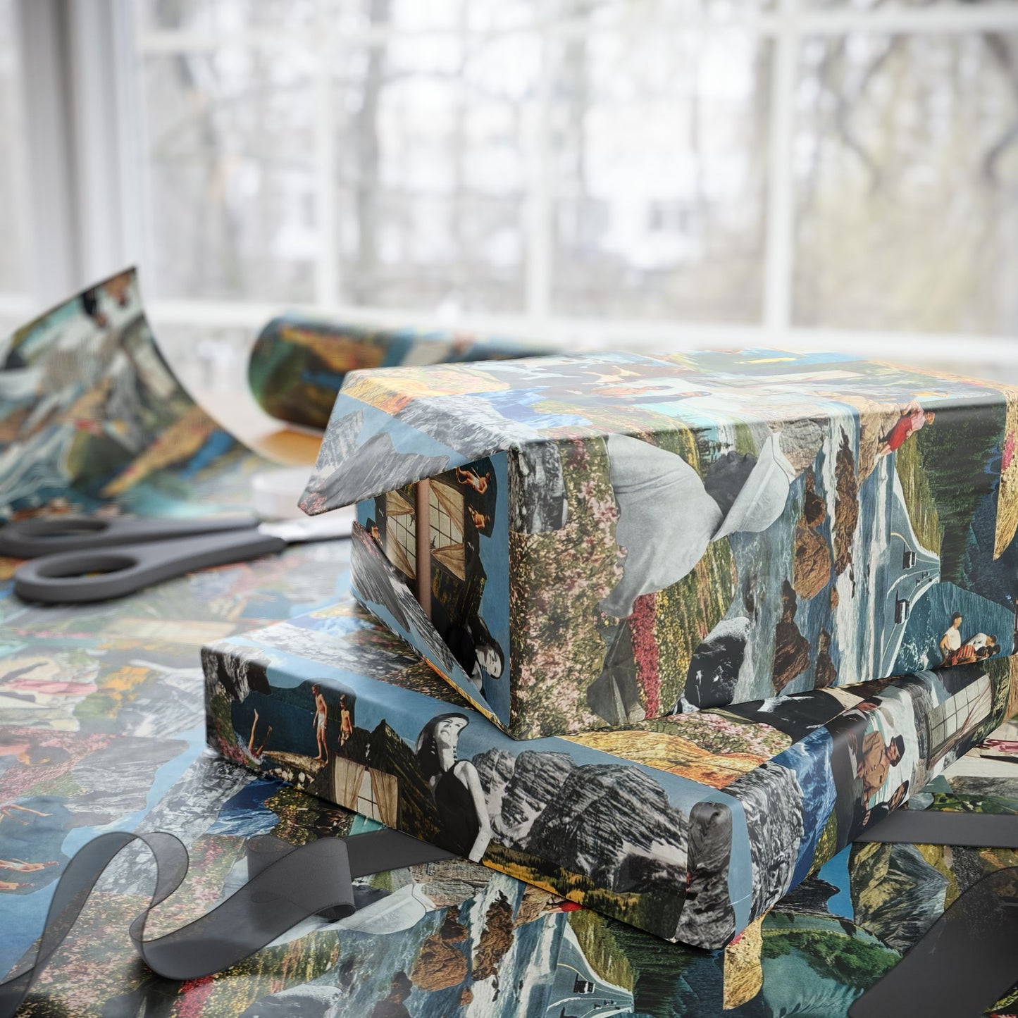 Create Your Own World | Collage Art Wrapping Paper