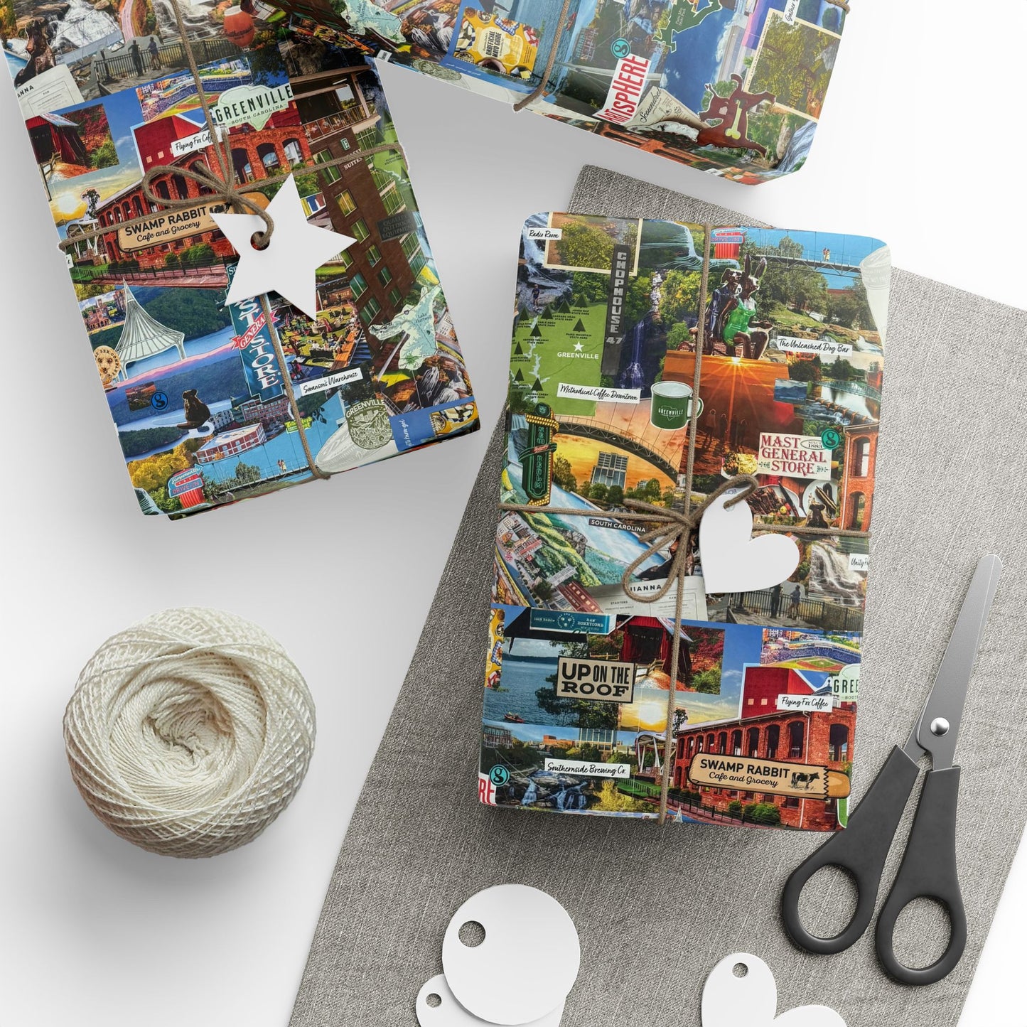 GREENVILLE, SC Collage Wrapping Paper