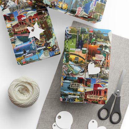 GREENVILLE, SC Collage Wrapping Paper