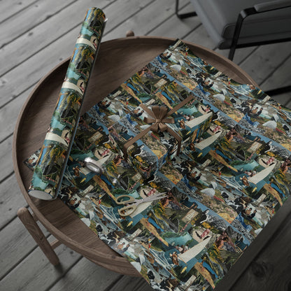 Create Your Own World | Collage Art Wrapping Paper