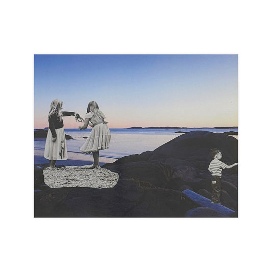 Vintage Seaside Collage Poster — Analog Collage Wall Art