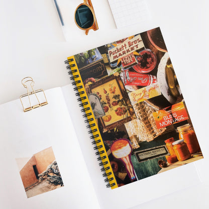 The 'Biscuit Babe' journal laid on a white surface with a pen, illustrating a potential writing setup, emphasizing the notebook's use in daily life.