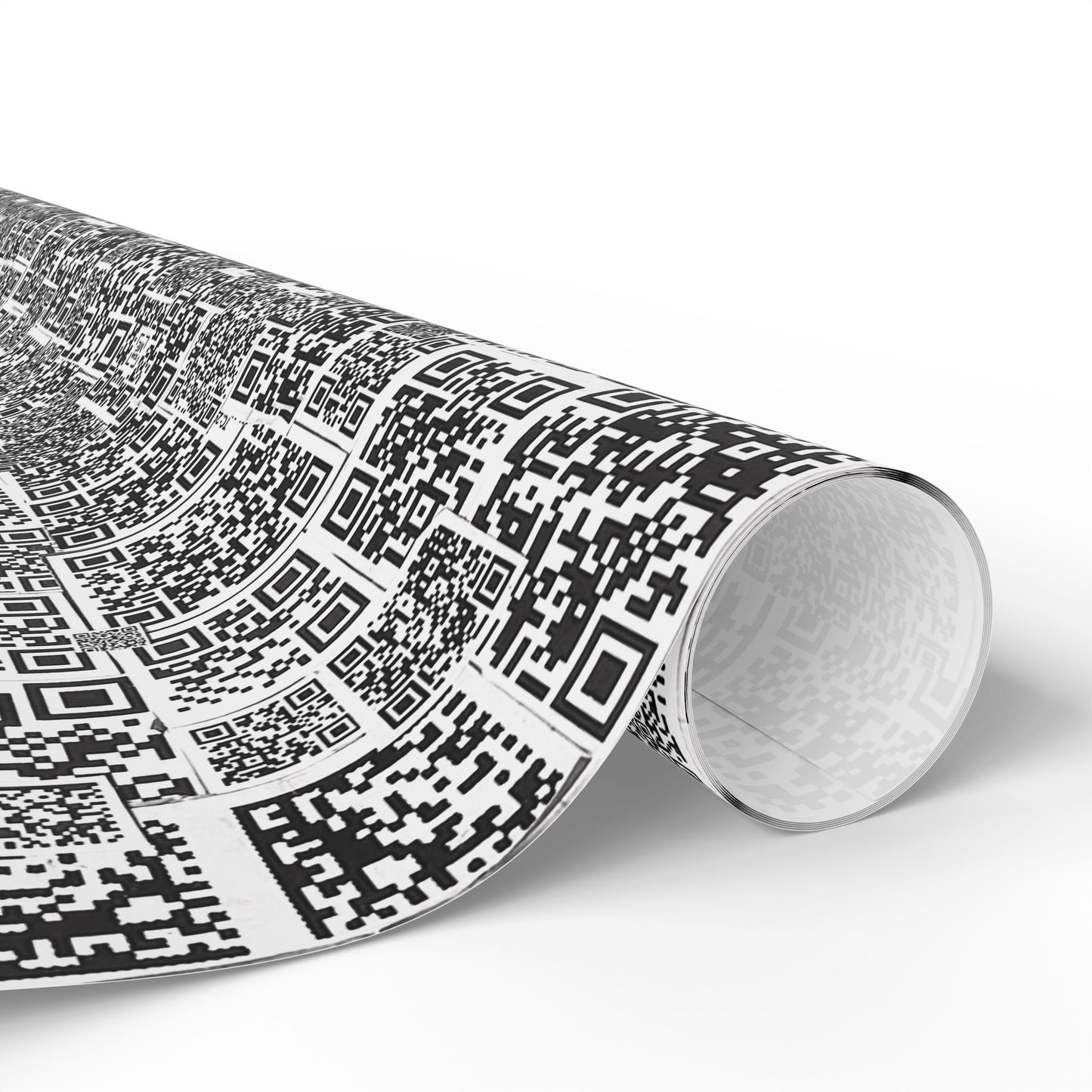 QR Code Pattern Wrapping Paper — Modern Black & White Gift Wrap