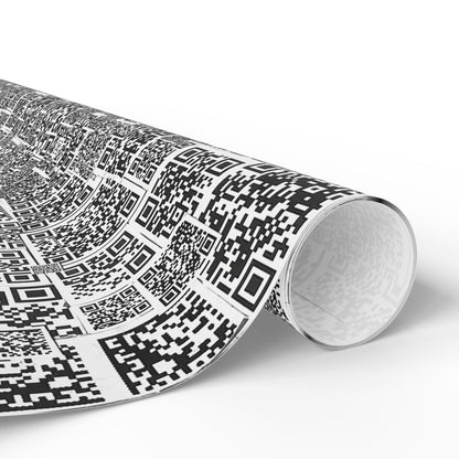 QR Code Pattern Wrapping Paper — Modern Black & White Gift Wrap
