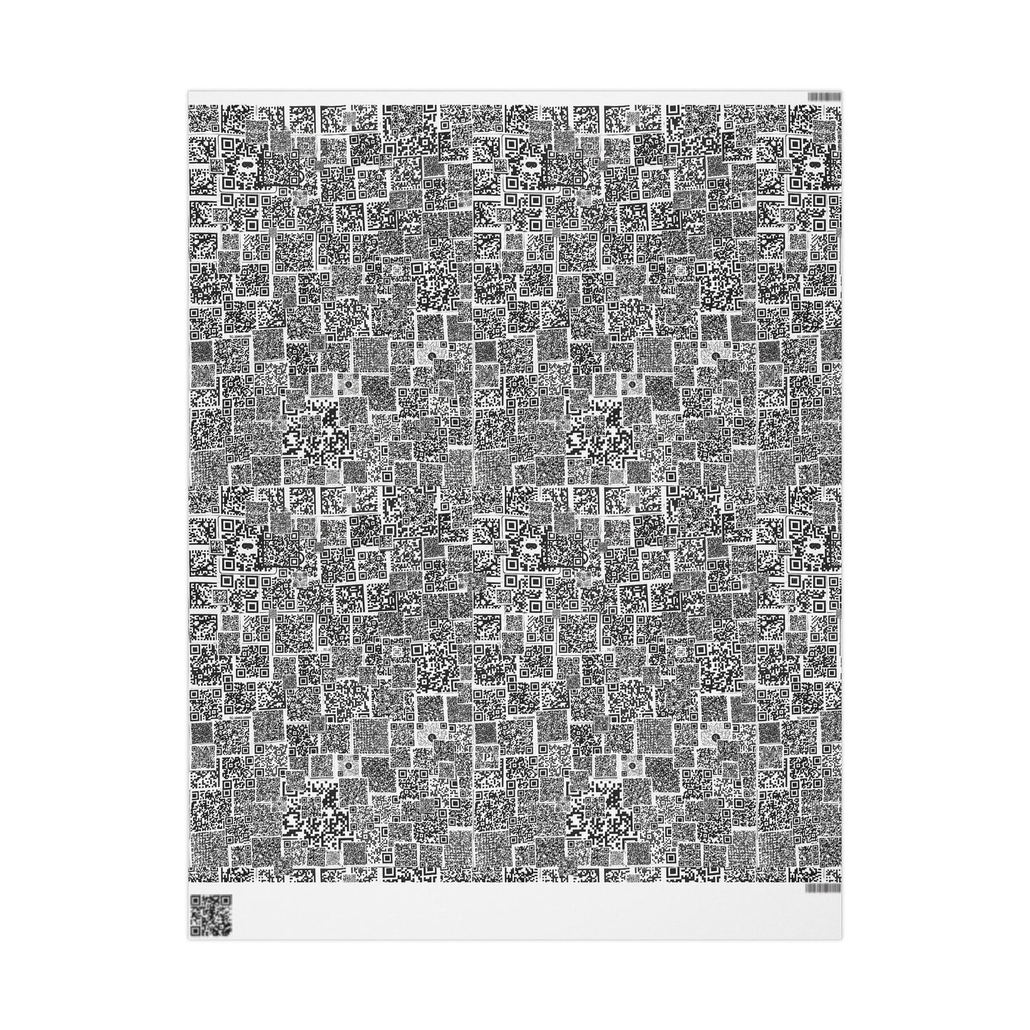 QR Code Pattern Wrapping Paper — Modern Black & White Gift Wrap