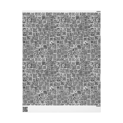 QR Code Pattern Wrapping Paper — Modern Black & White Gift Wrap