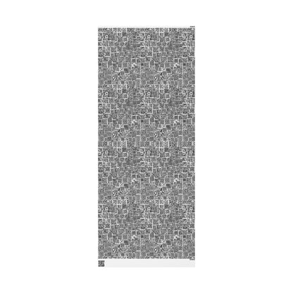 QR Code Pattern Wrapping Paper — Modern Black & White Gift Wrap