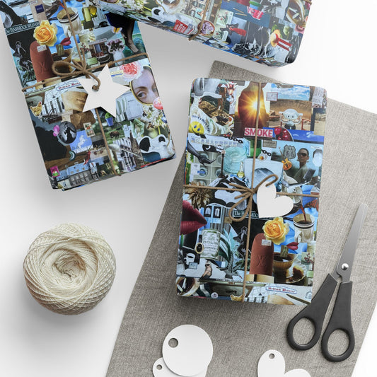 Somewhere in a Daydream | Collage Art Wrapping Paper