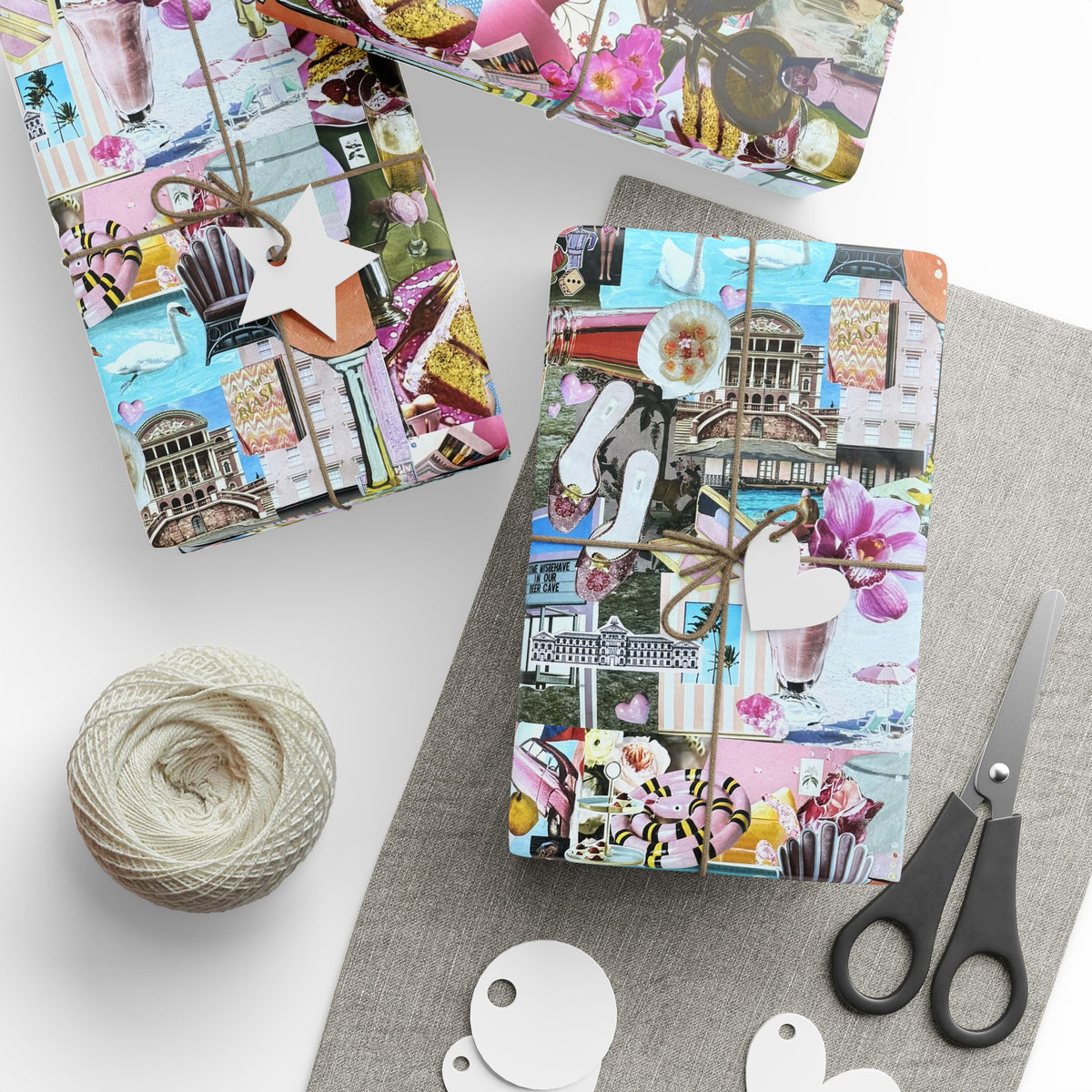 Pretty in Pink | Analog Collage Wrapping Paper