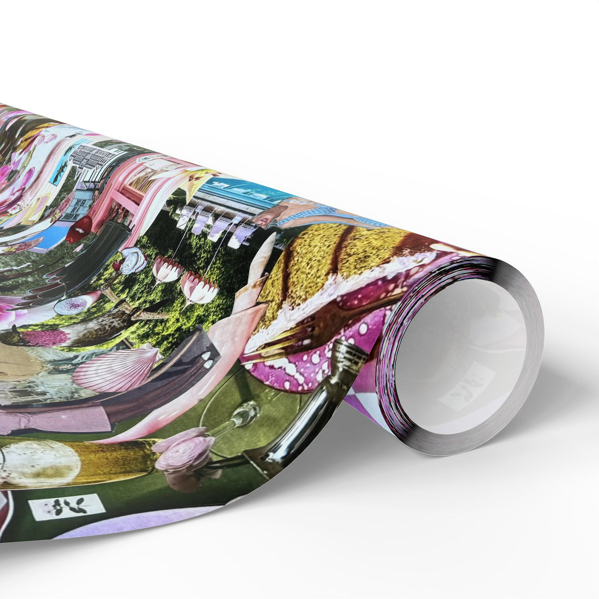 Pretty in Pink | Analog Collage Wrapping Paper
