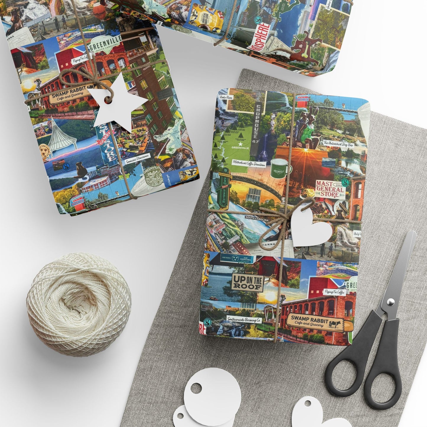 GREENVILLE, SC Collage Wrapping Paper