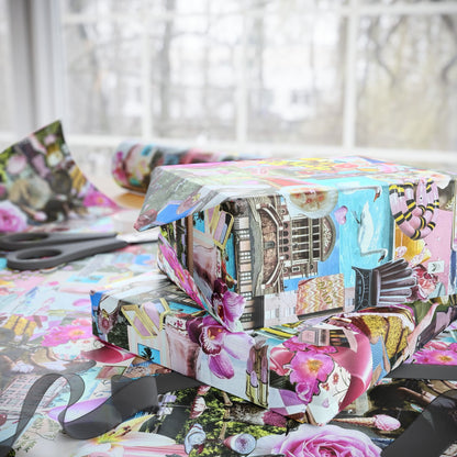 Pretty in Pink | Analog Collage Wrapping Paper