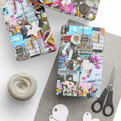 Pretty in Pink | Analog Collage Wrapping Paper